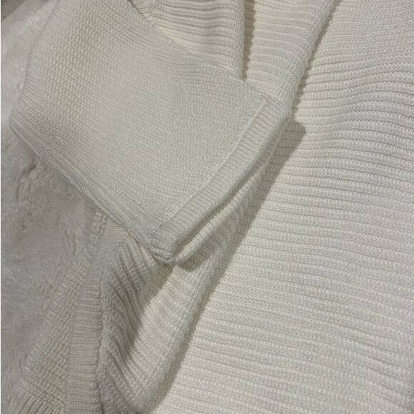 CAbi‎ Women's White 100% Cotton Open Front Knitted Cardigan Sweater Size Medium - Picture 5 of 6